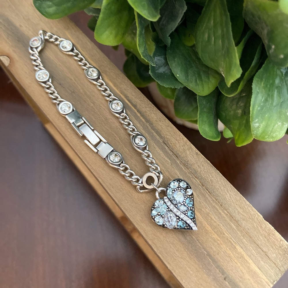 BRIGHTON Blue TRUST YOUR JOURNEY Heart Bracelet